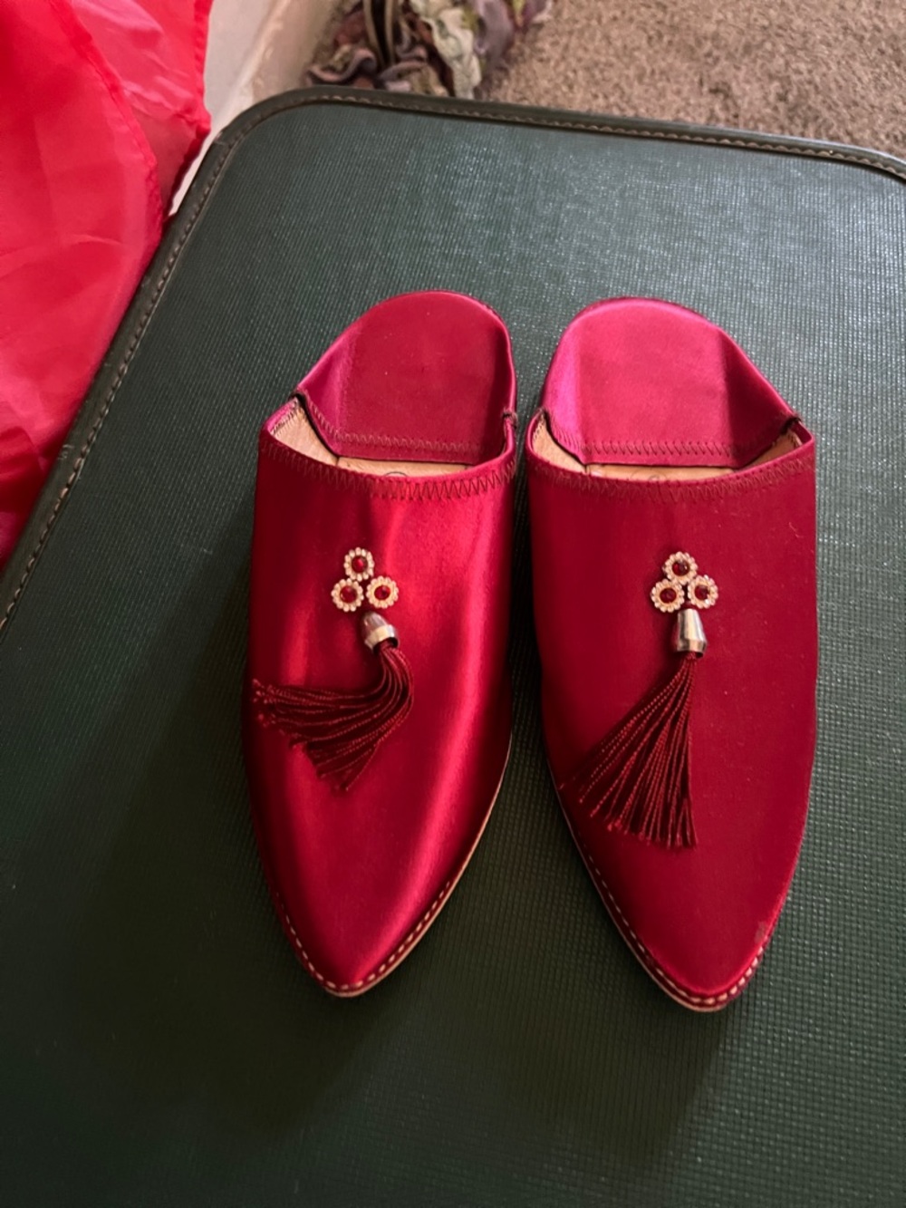 Moroccan Slippers - Red - Picture 2 of 5